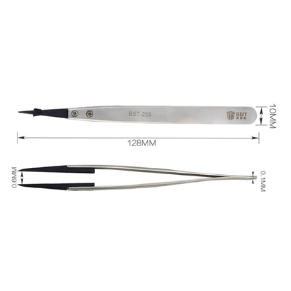 BEST BST-259 Stainless Steel Snti Static Tweezer - Tweezers by BEST | Online Shopping South Africa | PMC Jewellery | Buy Now Pay Later Mobicred