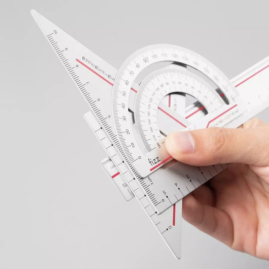 Original Xiaomi Youpin Fizz Aluminum Alloy Ruler Set Ruler Drawing Measurement Geometric Triangle Protractor (Red) - Rulers by Xiaomi | Online Shopping South Africa | PMC Jewellery | Buy Now Pay Later Mobicred