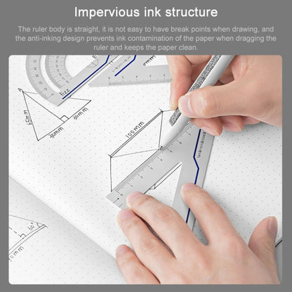 Original Xiaomi Youpin Fizz Aluminum Alloy Ruler Set Ruler Drawing Measurement Geometric Triangle Protractor (Red) - Rulers by Xiaomi | Online Shopping South Africa | PMC Jewellery | Buy Now Pay Later Mobicred