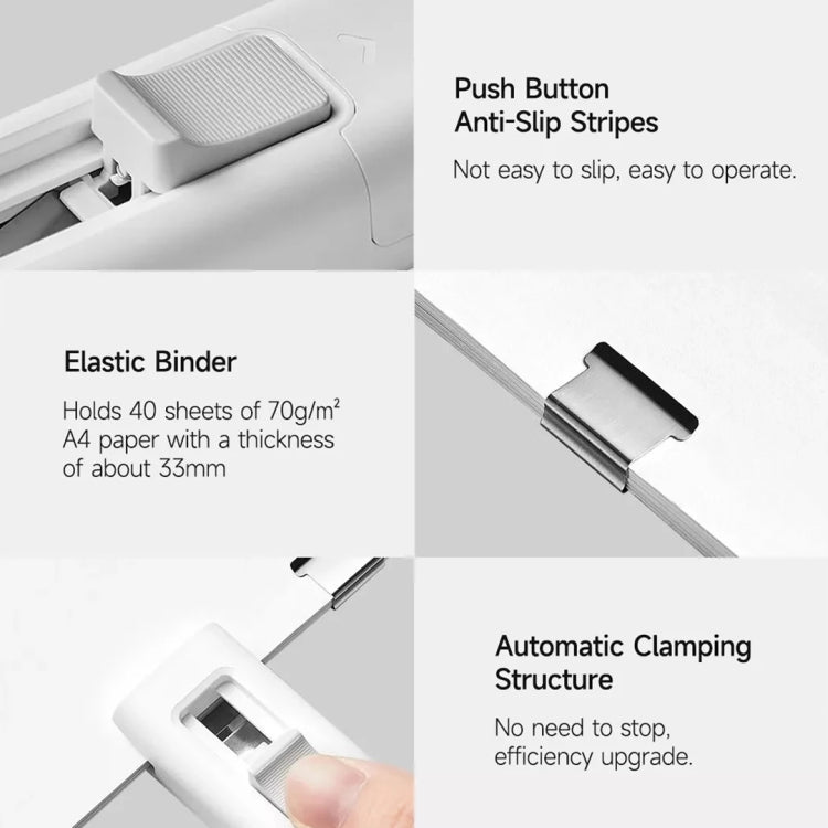 Original Xiaomi Mijia Push Clip Stapler Reusable Binder (White) - Binding Supplies by Xiaomi | Online Shopping South Africa | PMC Jewellery | Buy Now Pay Later Mobicred