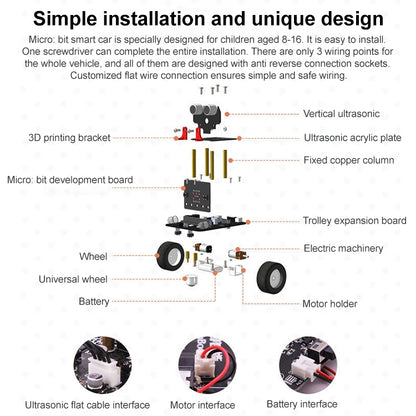 Yahboom Microbit Smart Robot Car Bitbot with IR and APP for Micro:bit V2/V1.5, without Micro:bit V2/V1.5 Board - Others by YAHBOOM | Online Shopping South Africa | PMC Jewellery | Buy Now Pay Later Mobicred