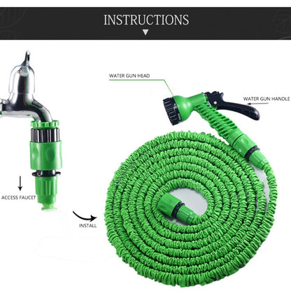 10-30m Telescopic Pipe Expandable Magic Flexible Garden Watering Hose with Spray Gun Set(Green) - Watering & Irrigation by PMC Jewellery | Online Shopping South Africa | PMC Jewellery | Buy Now Pay Later Mobicred