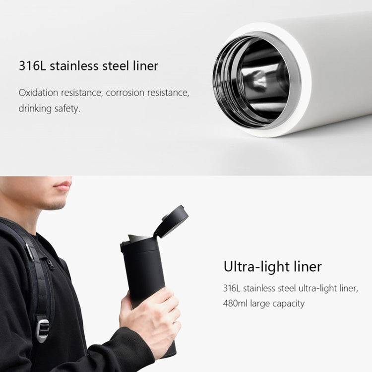 Original Xiaomi Mijia Insulation Vacuum Cup Stainless Steel Portable Water Bottle, Capacity : 480mL(White) - Vacuum Thermoses & Cups by Xiaomi | Online Shopping South Africa | PMC Jewellery | Buy Now Pay Later Mobicred