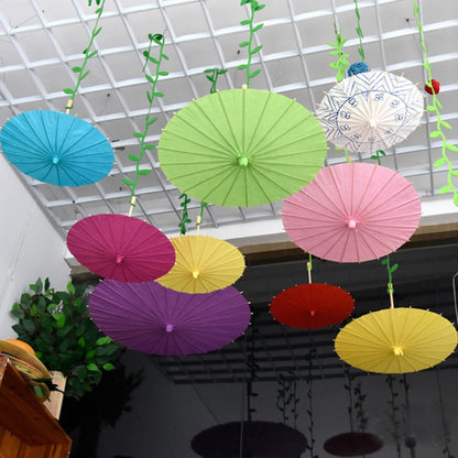 Indoor Aerial Creative Background Layout Corridor Classroom Paper Umbrella Hanging Wall Decoration, Diameter: 60cm(Rose Red) - Ornaments by PMC Jewellery | Online Shopping South Africa | PMC Jewellery