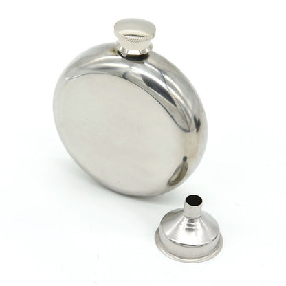 140mL(5oz) Men Mirror Handy Hip Flask Stainless Steel Portable Round Jug (With Small Funnel)(Silver) - Condiment Bottles & Hip Flasks by PMC Jewellery | Online Shopping South Africa | PMC Jewellery