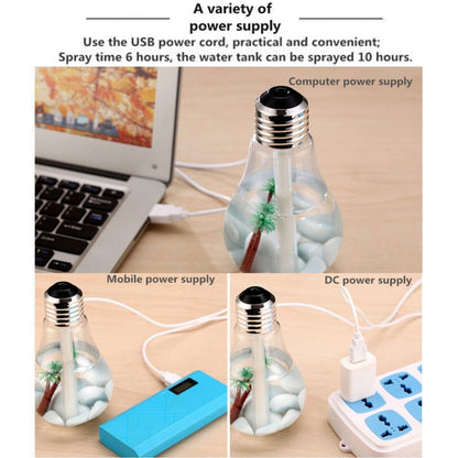 400ML Colorful Light Portable Bulb Shape Aromatherapy Air Purifier Humidifier for Home / Office / Car(Silver) - Air Purifiers & Accessories by PMC Jewellery | Online Shopping South Africa | PMC Jewellery | Buy Now Pay Later Mobicred