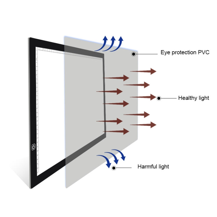 A3 Size 8W 5V LED Ultra-thin Stepless Dimming for Acrylic Copy Boards for Anime Sketch Drawing Sketchpad, with USB Cable -  by PMC Jewellery | Online Shopping South Africa | PMC Jewellery | Buy Now Pay Later Mobicred