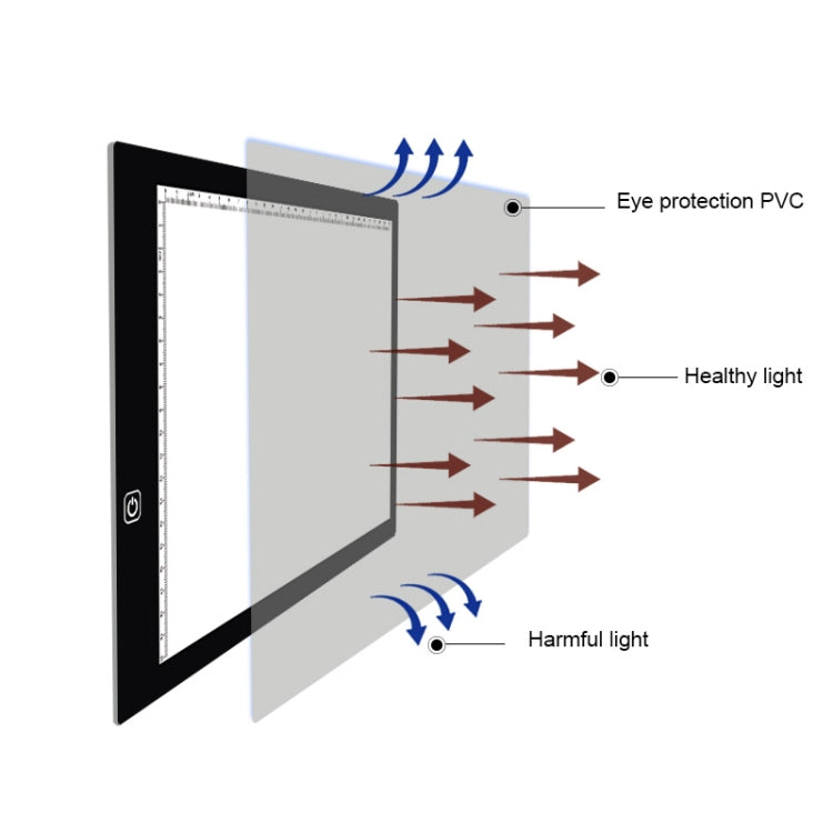 A4 Size LED Three Level of Brightness Dimmable Acrylic Copy Boards for Anime Sketch Drawing Sketchpad, with 1.5m USB Cable -  by PMC Jewellery | Online Shopping South Africa | PMC Jewellery | Buy Now Pay Later Mobicred