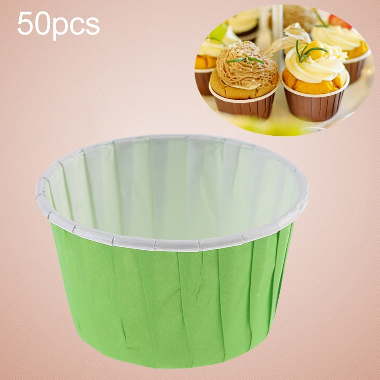 50pcs / Pack Round Lamination Cake Cup Muffin Cases Chocolate Cupcake Liner Baking Cup, Size: 5 x 3.8  x 3cm (Green) - Food Molds by PMC Jewellery | Online Shopping South Africa | PMC Jewellery | Buy Now Pay Later Mobicred