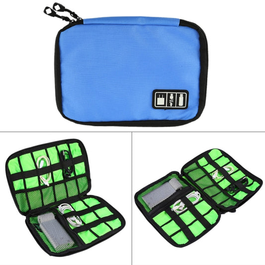 Portable Travel Organizer Storage Collection Bag Case Pouch Digital Gadget Electronic Accessories, Size: 25.7*18.5*1.2cm(Blue) - Storage Bags by PMC Jewellery | Online Shopping South Africa | PMC Jewellery | Buy Now Pay Later Mobicred