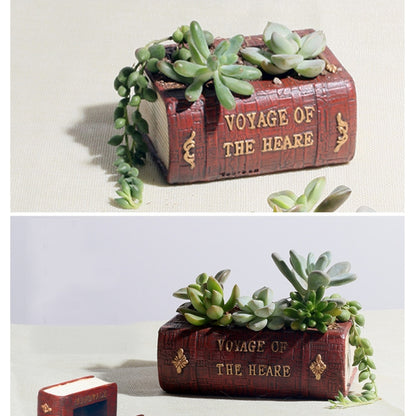 Retro Literature Book Pots Vintage Book Flower Pot Planter for Flower Succulent Cacti Herbs Plant Bed Box Case FlowerPot, Size: 10.5*8*5cm - Flower Pots & Planters by PMC Jewellery | Online Shopping South Africa | PMC Jewellery