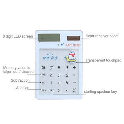 8 Digits LED Screen Calculator with Transparent Touch Pad & Solar Panel, Random Color Delivery - Calculator by PMC Jewellery | Online Shopping South Africa | PMC Jewellery