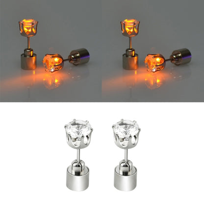 1 Pair Fashion LED Earrings Glowing Light Up Diamond Earring Stud(Orange) - Stud Earrings & Earrings by PMC Jewellery | Online Shopping South Africa | PMC Jewellery | Buy Now Pay Later Mobicred