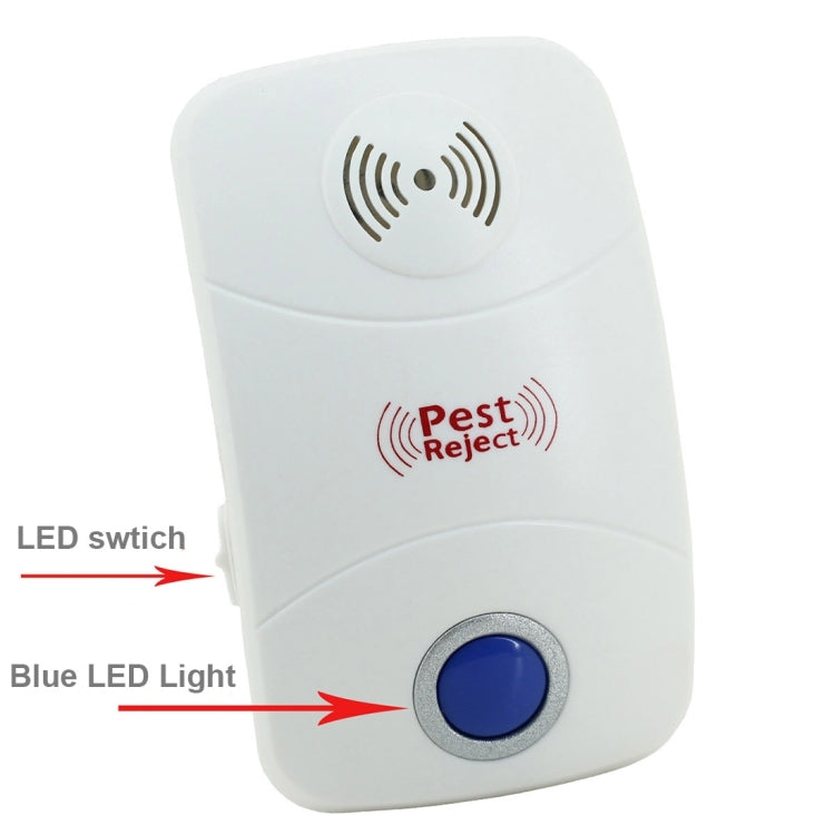 Electronic Ultrasonic Mosquito Rat Pest Control Repeller with LED Light, UK Plug, AC90V-250V(White) - Repellents by PMC Jewellery | Online Shopping South Africa | PMC Jewellery | Buy Now Pay Later Mobicred