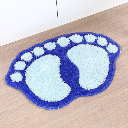 1390 Foot-shaped Non Slip Shaggy Soft Water Absorption Bedroom Bathroom Carpet Mat(Blue) - Mats by PMC Jewellery | Online Shopping South Africa | PMC Jewellery