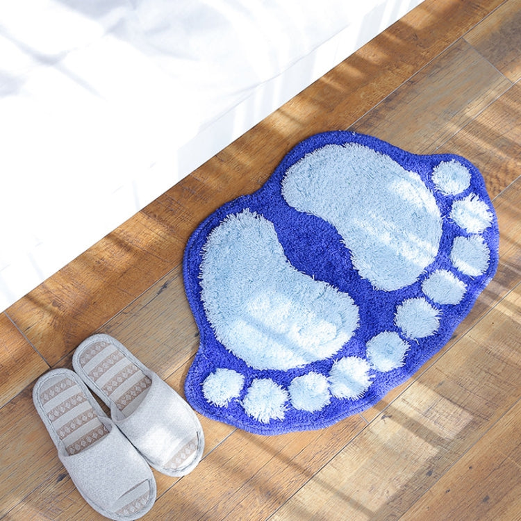 1390 Foot-shaped Non Slip Shaggy Soft Water Absorption Bedroom Bathroom Carpet Mat(Blue) - Mats by PMC Jewellery | Online Shopping South Africa | PMC Jewellery