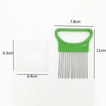 Stainless Steel Vegetable Onion Cutter Holder Meat Needle Kitchen Tools (Green) - Gadgets by PMC Jewellery | Online Shopping South Africa | PMC Jewellery | Buy Now Pay Later Mobicred