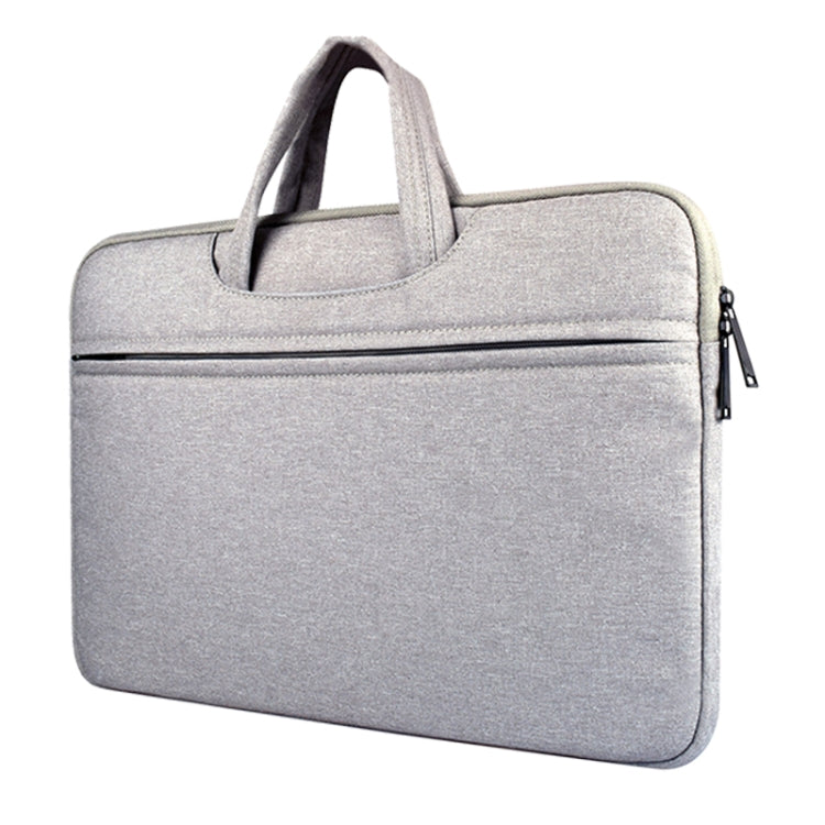 Breathable Wear-resistant Shoulder Handheld Zipper Laptop Bag, For 13.3 inch and Below Macbook, Samsung, Lenovo, Sony, DELL Alienware, CHUWI, ASUS, HP (Grey) - 13.3 inch by PMC Jewellery | Online Shopping South Africa | PMC Jewellery | Buy Now Pay Later Mobicred