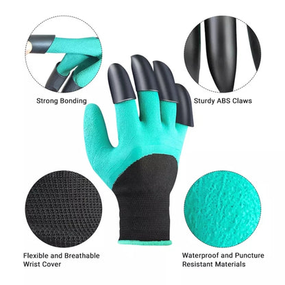 A Pair Latex Gloves with Claws ABS Plastic Gloves for Digging and Planting(Purple) - Garden Hand Tools by PMC Jewellery | Online Shopping South Africa | PMC Jewellery