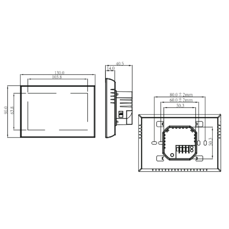 BHT-8000-GC-SS Brushed Stainless Steel Mirror Controlling Water/Gas Boiler Heating Energy-saving and Environmentally-friendly Smart Home Negative Display LCD Screen Round Room Thermostat without WiFi - Thermostat & Thermometer by PMC Jewellery | Online Shopping South Africa | PMC Jewellery | Buy Now Pay Later Mobicred