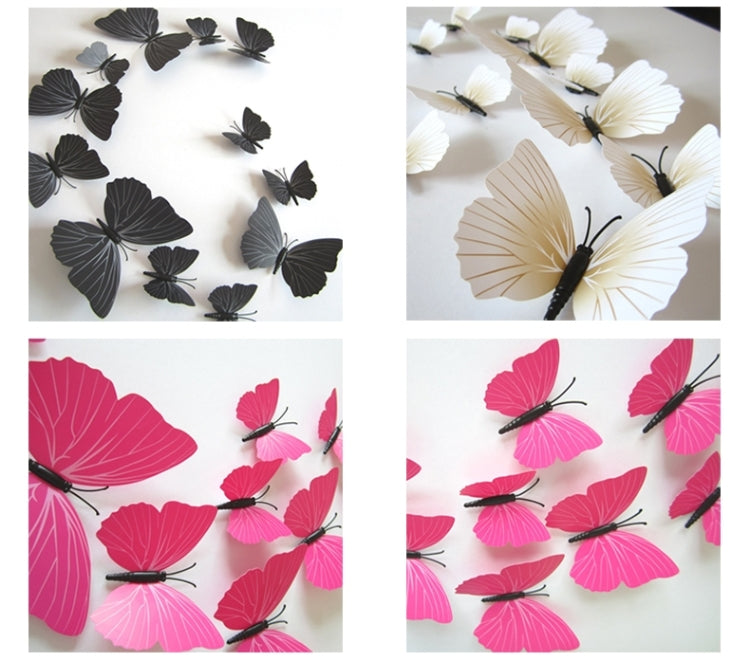 2 Set Creative 3D Color Butterfly Wall Stickers Living Room Bedroom Decoration Supplies, Pin Style, Random Color Delivery - Ornaments by PMC Jewellery | Online Shopping South Africa | PMC Jewellery