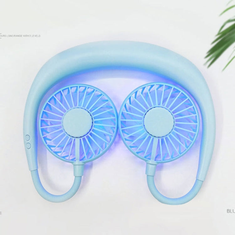 Creative Mini Hanging Neck Type Fan Outdoor LED Fan (Blue) - Electric Fans by PMC Jewellery | Online Shopping South Africa | PMC Jewellery | Buy Now Pay Later Mobicred