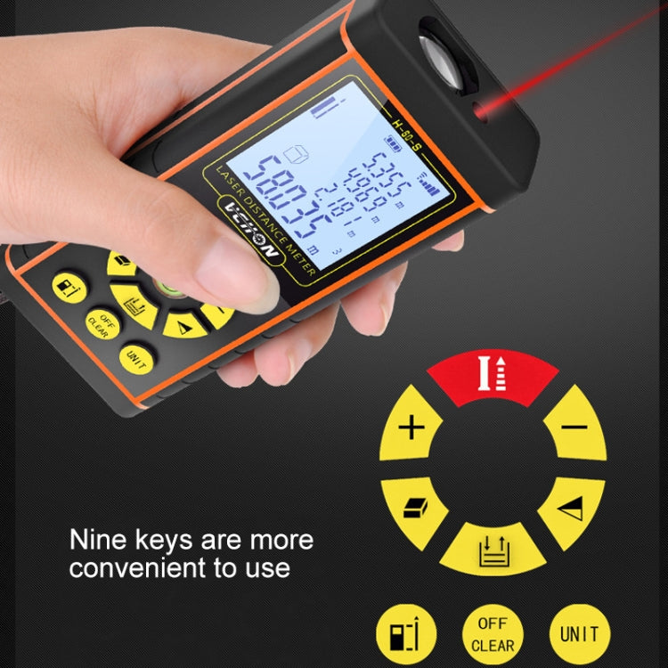 VCHON 80m Handheld Rechargeable Voice Laser Rangefinder High Precision Infrared Room Measuring Instrument Electronic Laser Ruler - Laser Rangefinder by PMC Jewellery | Online Shopping South Africa | PMC Jewellery | Buy Now Pay Later Mobicred