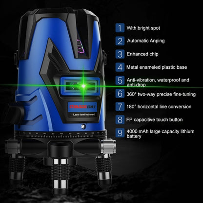 MBOOS LD Blue Light 3 Line Outdoor Laser Level Instrument with Suitcase & 1m Tripod - Laser Rangefinder by PMC Jewellery | Online Shopping South Africa | PMC Jewellery | Buy Now Pay Later Mobicred