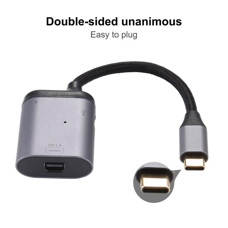 4K USB-C / Type-C to Mini DisplayPort 1.4 + PD Data Sync Adapter Cable - Cable & Adapters by PMC Jewellery | Online Shopping South Africa | PMC Jewellery | Buy Now Pay Later Mobicred