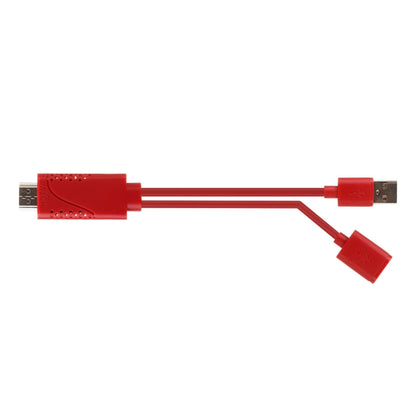 USB Male + USB 2.0 Female to HDMI Phone to HDTV Adapter Cable(Red) - Video & Audio Cable by PMC Jewellery | Online Shopping South Africa | PMC Jewellery | Buy Now Pay Later Mobicred