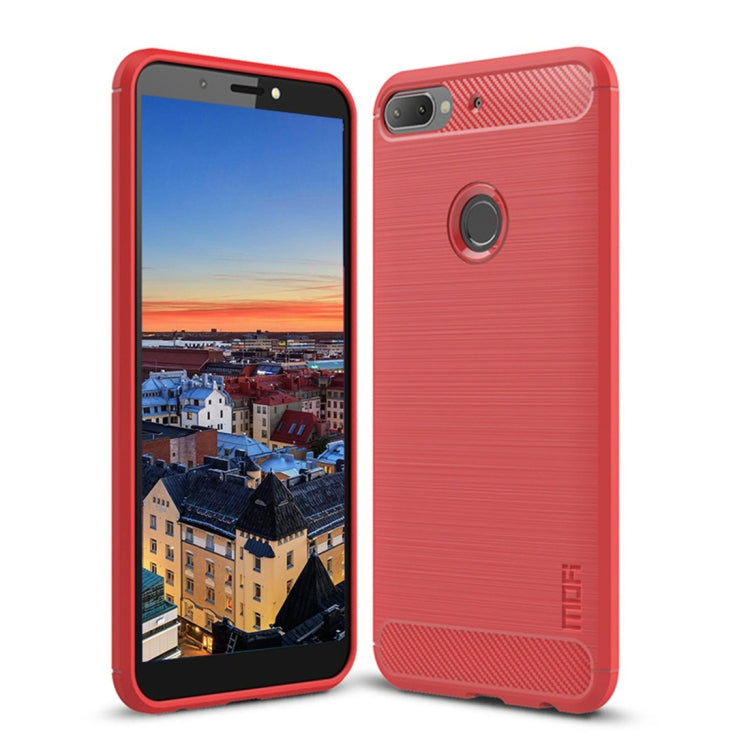 MOFI Brushed Texture Carbon Fiber Soft TPU Case for HTC Desire 12+ (Red) - HTC by MOFI | Online Shopping South Africa | PMC Jewellery | Buy Now Pay Later Mobicred