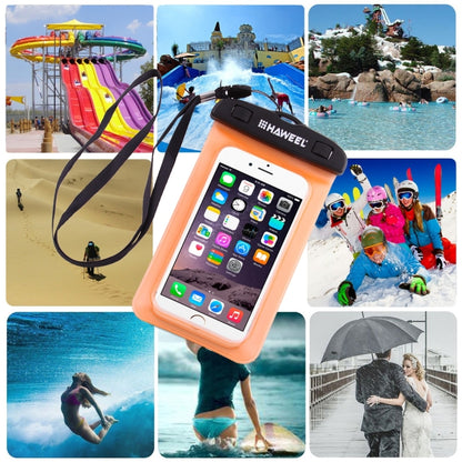 HAWEEL Transparent Universal Waterproof Bag with Lanyard for iPhone, Galaxy, Huawei, Xiaomi, LG, HTC and Other Smart Phones(Orange) - More iPhone Cases by HAWEEL | Online Shopping South Africa | PMC Jewellery | Buy Now Pay Later Mobicred