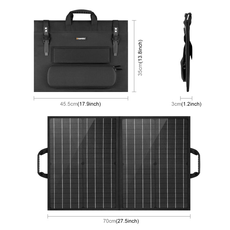 HAWEEL 50W Foldable Solar Panel Charger Travel Folding Bag(Black) - Charger by HAWEEL | Online Shopping South Africa | PMC Jewellery | Buy Now Pay Later Mobicred