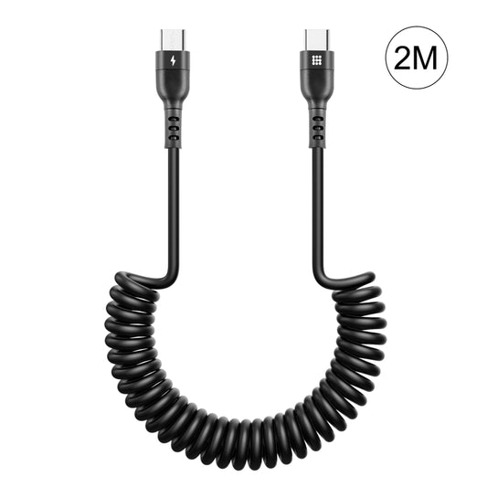 HAWEEL 2m 5A USB-C / Type-C to USB-C / Type-C Retractable Coiled PD Fast Charging Cable - USB-C & Type-C Cable by HAWEEL | Online Shopping South Africa | PMC Jewellery