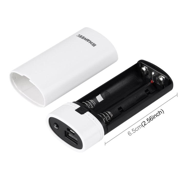 HAWEEL DIY 2x 18650 Battery (Not Included) 5600mAh Power Bank Shell Box with USB Output & Indicator(White) - Power Bank Box by HAWEEL | Online Shopping South Africa | PMC Jewellery | Buy Now Pay Later Mobicred