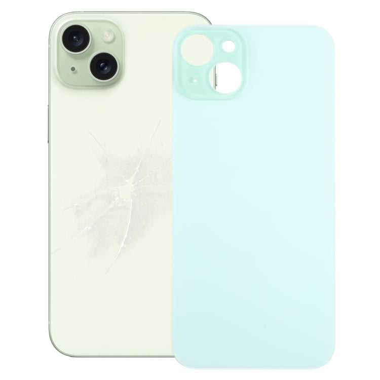 For iPhone 15 Plus Easy Replacement Big Camera Hole Glass Back Battery Cover(Green) - Back Cover by PMC Jewellery | Online Shopping South Africa | PMC Jewellery | Buy Now Pay Later Mobicred