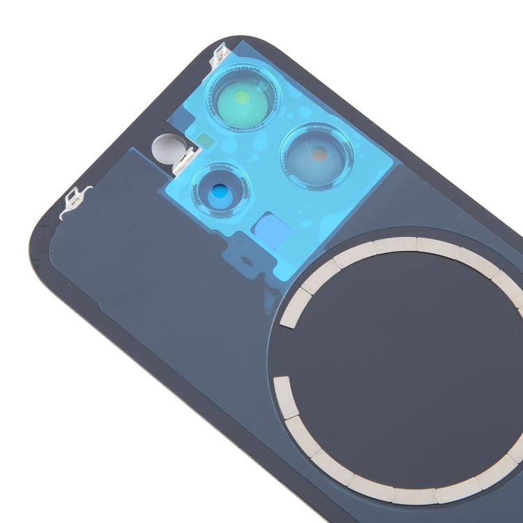 For iPhone 15 Pro Battery Back Cover with Camera Lens Cover + MagSafe Magnet(Blue) - Back Cover by PMC Jewellery | Online Shopping South Africa | PMC Jewellery | Buy Now Pay Later Mobicred