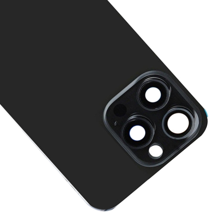 For iPhone 15 Pro Max Glass Battery Back Cover with Flash Bracket + Wireless Charging Module(Black) - Back Cover by PMC Jewellery | Online Shopping South Africa | PMC Jewellery | Buy Now Pay Later Mobicred