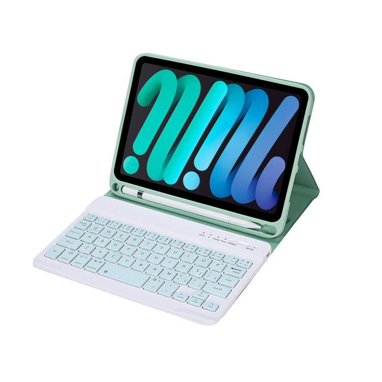 C06B Ultra-thin Candy Colors Bluetooth Keyboard Tablet Case for iPad mini 6, with Stand & Pen Slot (Green) - For iPad mini by PMC Jewellery | Online Shopping South Africa | PMC Jewellery | Buy Now Pay Later Mobicred