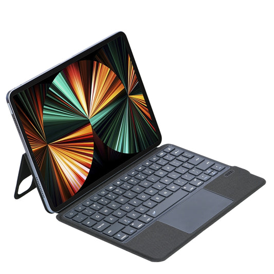 P3125-6 Grid Bluetooth Keyboard Leather Case with Touch Pad For iPad Air 5 10.9 2022 / Air 4 10.9 2020 / iPad Pro 11 2021/2020/2018(Black) - Universal by PMC Jewellery | Online Shopping South Africa | PMC Jewellery