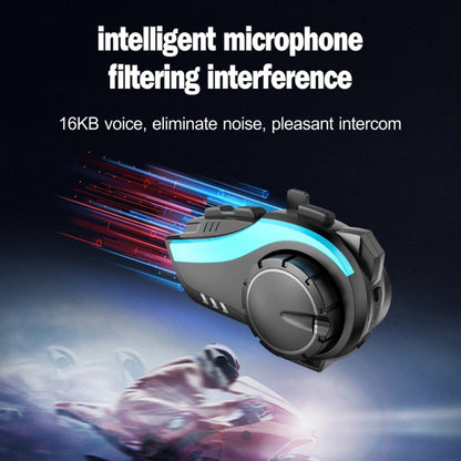 Hysnox HY-02 Bluetooth 5.0 Motorcycle Helmet Headset 2000M 6 Riders Intercom Headset (Blue) - Motorcycle Walkie Talkie by PMC Jewellery | Online Shopping South Africa | PMC Jewellery | Buy Now Pay Later Mobicred