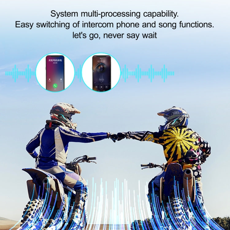 Hysnox HY-02 Bluetooth 5.0 Motorcycle Helmet Headset 2000M 6 Riders Intercom Headset (Blue) - Motorcycle Walkie Talkie by PMC Jewellery | Online Shopping South Africa | PMC Jewellery | Buy Now Pay Later Mobicred