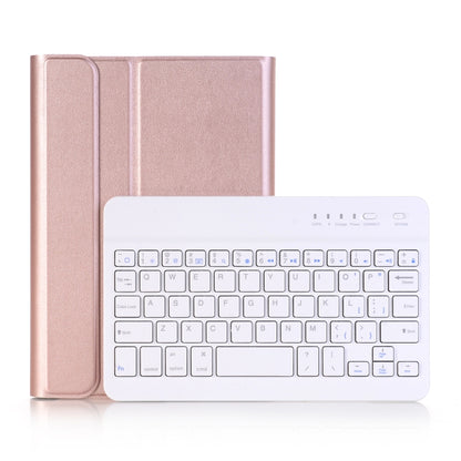 A05 Bluetooth 3.0 Ultra-thin ABS Detachable Bluetooth Keyboard Leather Tablet Case for iPad mini 5, with Holder(Rose Gold) - For iPad mini by PMC Jewellery | Online Shopping South Africa | PMC Jewellery | Buy Now Pay Later Mobicred