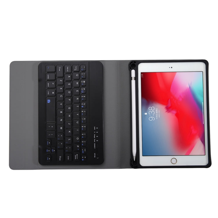 A05B Bluetooth 3.0 Ultra-thin ABS Detachable Bluetooth Keyboard Leather Tablet Case for iPad mini 5 / 4 / 3 / 2, with Holder(Dark Blue) - For iPad mini by PMC Jewellery | Online Shopping South Africa | PMC Jewellery | Buy Now Pay Later Mobicred