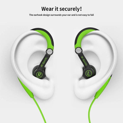 Mucro Type-C Plug In-Ear Sport Earhook Wired Stereo Headphones for Jogging Gym (Green) - Type-C Earphone by Mucro | Online Shopping South Africa | PMC Jewellery | Buy Now Pay Later Mobicred