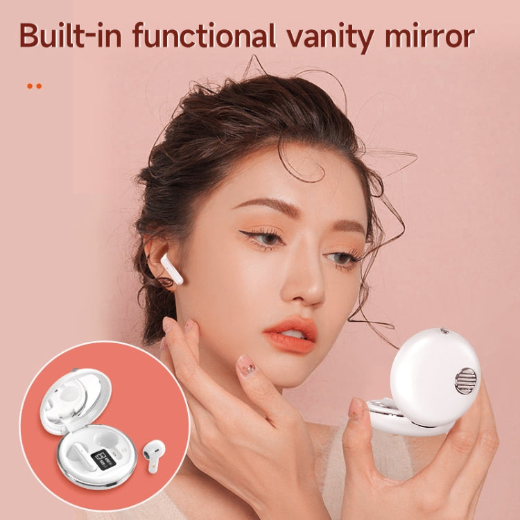 HXSJ Air-S28 TWS Bluetooth 5.3 True Wireless HiFi Stereo Make-up Mirror Earphones with Charging Case (Pink) - TWS Earphone by HXSJ | Online Shopping South Africa | PMC Jewellery | Buy Now Pay Later Mobicred