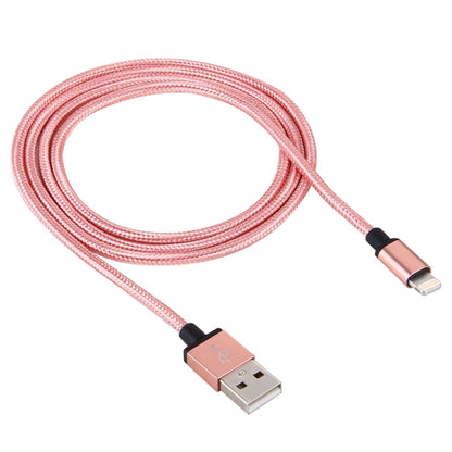 1m Woven Style Metal Head 58 Cores 8 Pin to USB 2.0 Data / Charger Cable(Magenta) - Normal Style Cable by PMC Jewellery | Online Shopping South Africa | PMC Jewellery | Buy Now Pay Later Mobicred