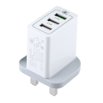 3 USB Ports (3A + 2.4A + 2.4A) Quick Charger QC 3.0 Travel Charger, UK Plug, For iPhone, iPad, Samsung, HTC, Sony, Nokia, LG and other Smartphones - USB Charger by PMC Jewellery | Online Shopping South Africa | PMC Jewellery | Buy Now Pay Later Mobicred