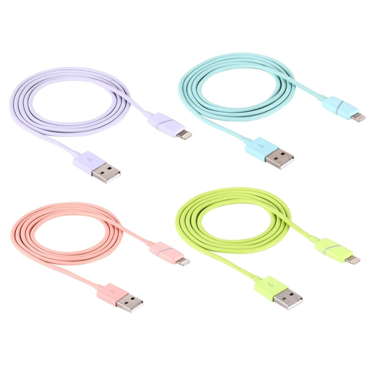 1m Circular Bobbin Gift Box Style 8 Pin to USB Data Sync Cable with Indicator for iPhone, iPad(Green) - Normal Style Cable by PMC Jewellery | Online Shopping South Africa | PMC Jewellery | Buy Now Pay Later Mobicred