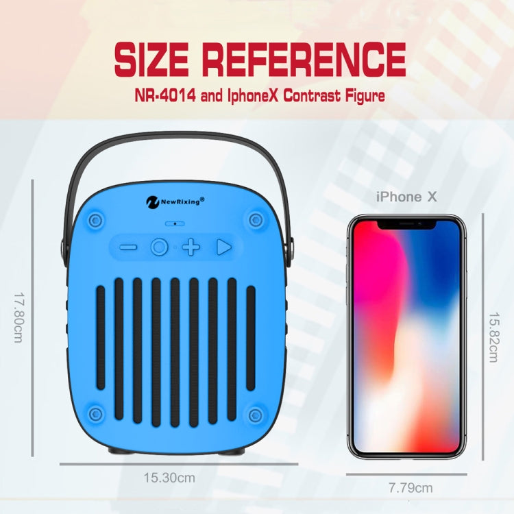 NewRixing NR-4014 Outdoor Portable Hand-held Bluetooth Speaker with Hands-free Call Function, Support TF Card & USB & FM & AUX (Mint Green) - Desktop Speaker by NewRixing | Online Shopping South Africa | PMC Jewellery | Buy Now Pay Later Mobicred